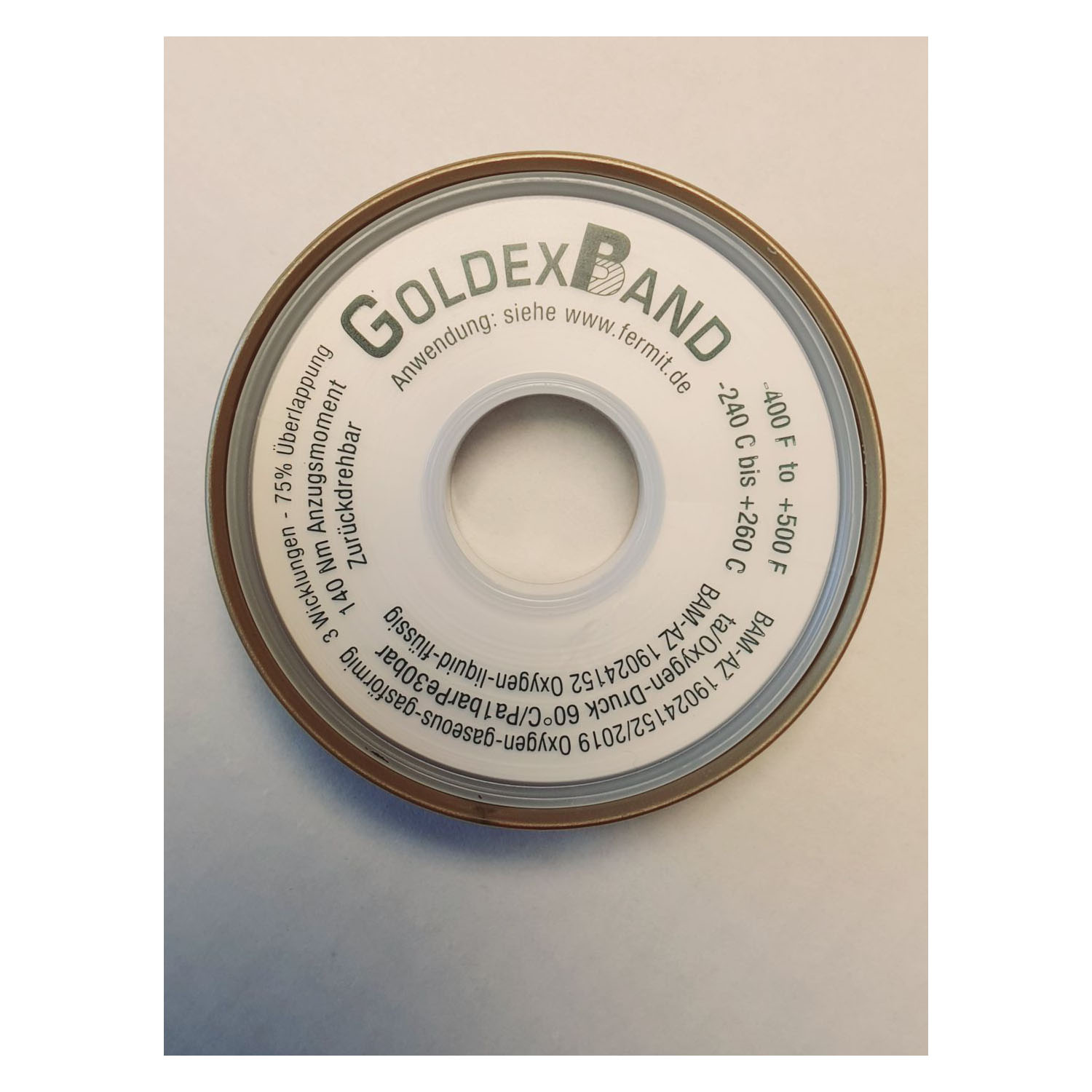 HM 1651 Goldex Band Gewindedichtband 12,2 mm x 0,10 mm x 33 m